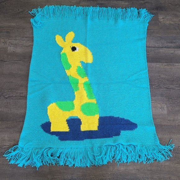 Handmade Bedding Vintage Crochet Giraffe Baby Blanket Throw Poshmark